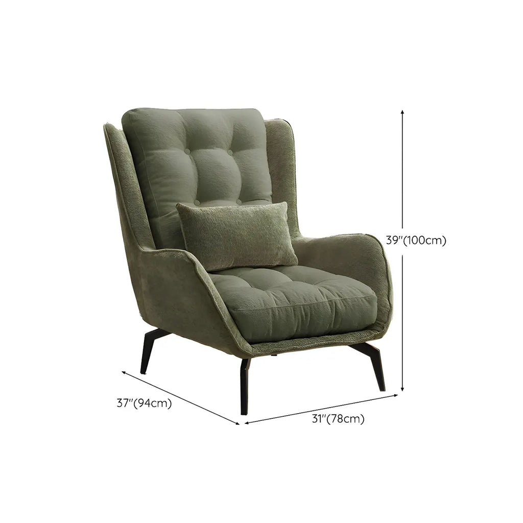 Modern Velvet Wingback Accent Chair for Living Room