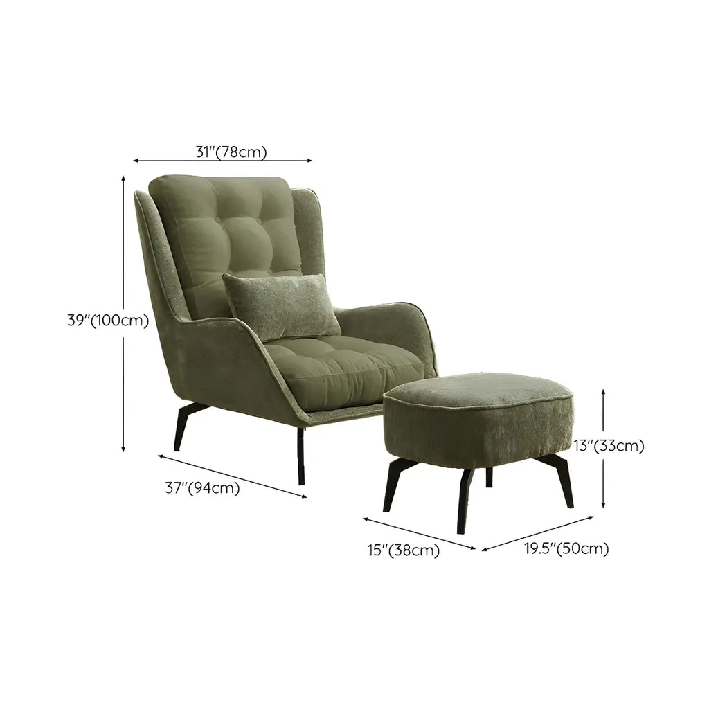 Modern Velvet Wingback Accent Chair for Living Room
