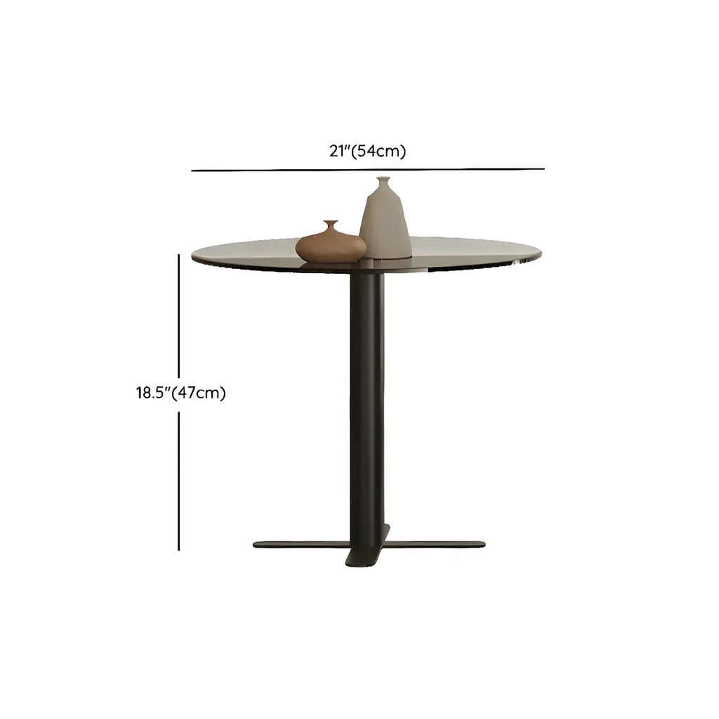 Modern Brown Wood Glass Round Coffee Table with Storage