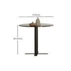 Modern Brown Wood Glass Round Coffee Table with Storage