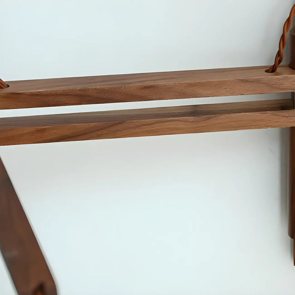 Vintage Wooden Swing Arm Wall Light with Ceramics Shade