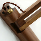 Vintage Wooden Swing Arm Wall Light with Ceramics Shade