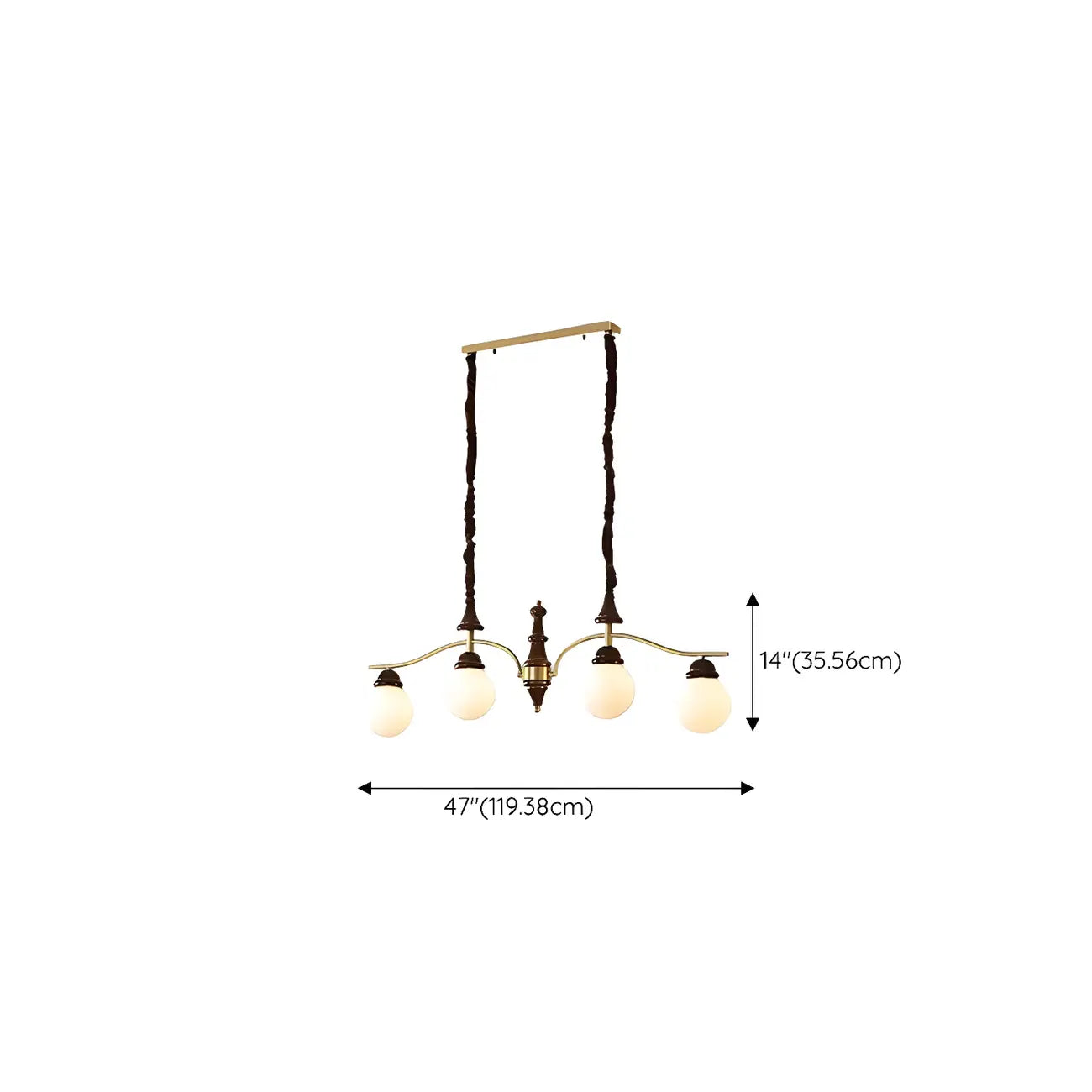 Kitchen Modern Brown Glass Globe Island Pendant Light