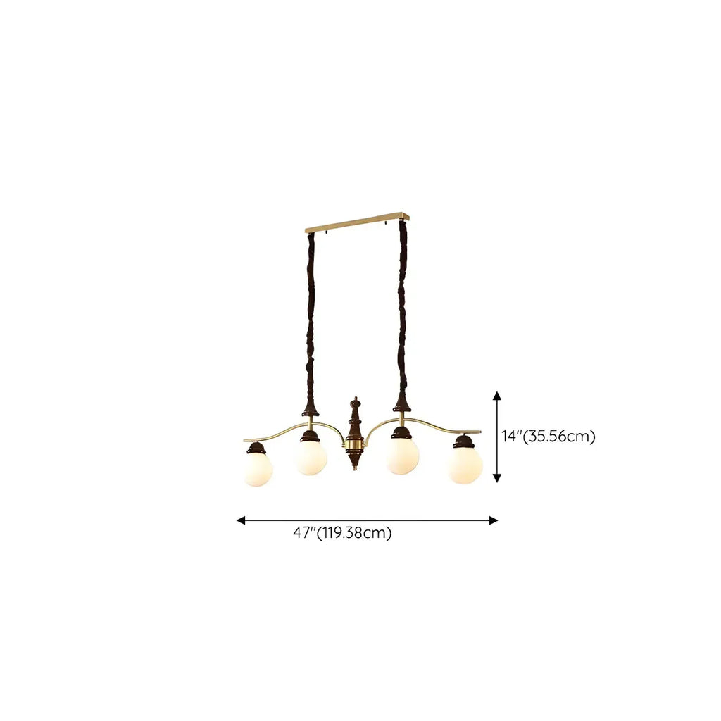 Kitchen Modern Brown Glass Globe Island Pendant Light