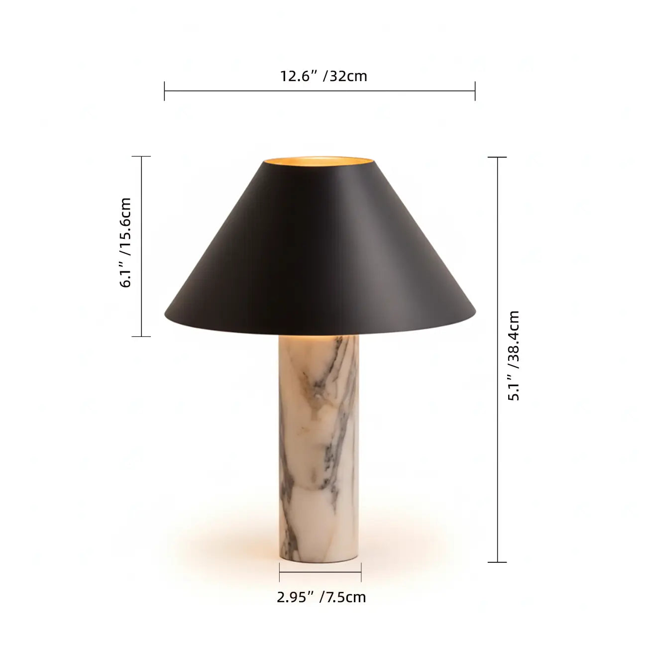 Modern Calacatta Marble LED Table Lamp For Bedroom