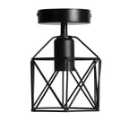 Industrial Black LED Semi Flush Ceiling Light for Hallway