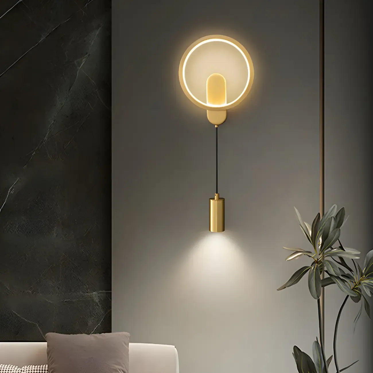 Modern 2-Light LED Wall Sconce 3-Gear Dimming for Living Room