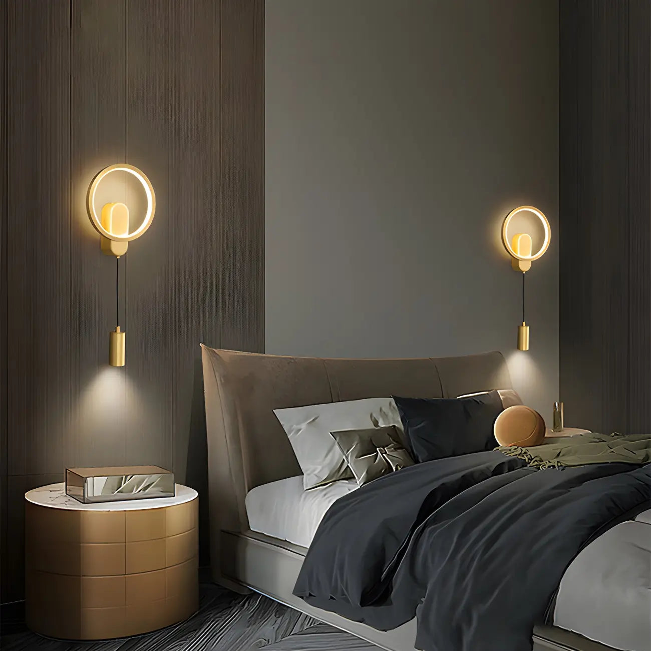 Modern 2-Light LED Wall Sconce 3-Gear Dimming for Living Room