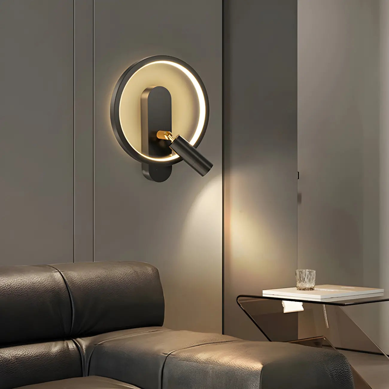 Modern 2-Light LED Wall Sconce 3-Gear Dimming for Living Room