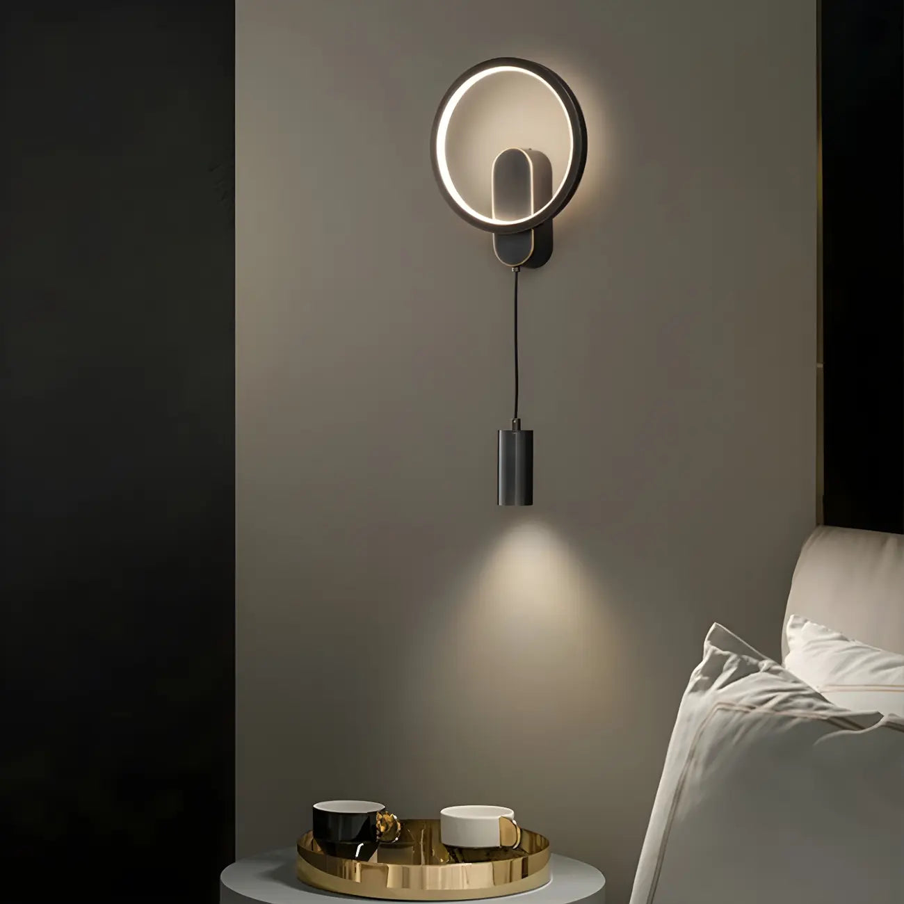 Modern 2-Light LED Wall Sconce 3-Gear Dimming for Living Room