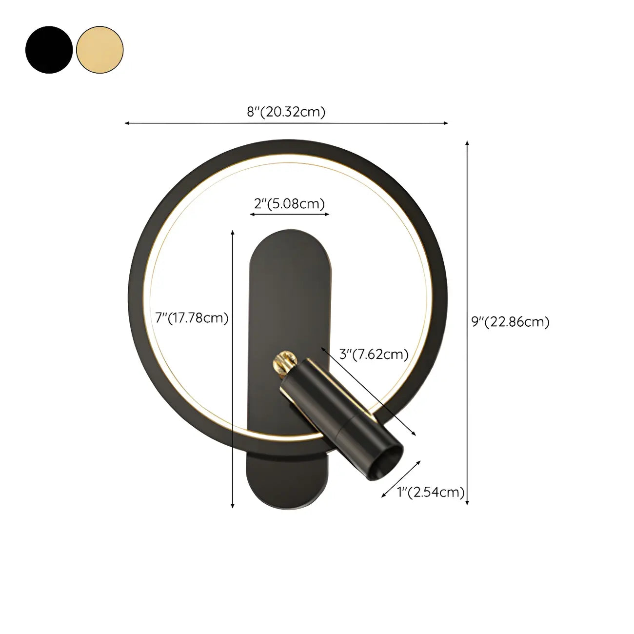 Modern 2-Light LED Wall Sconce 3-Gear Dimming for Living Room