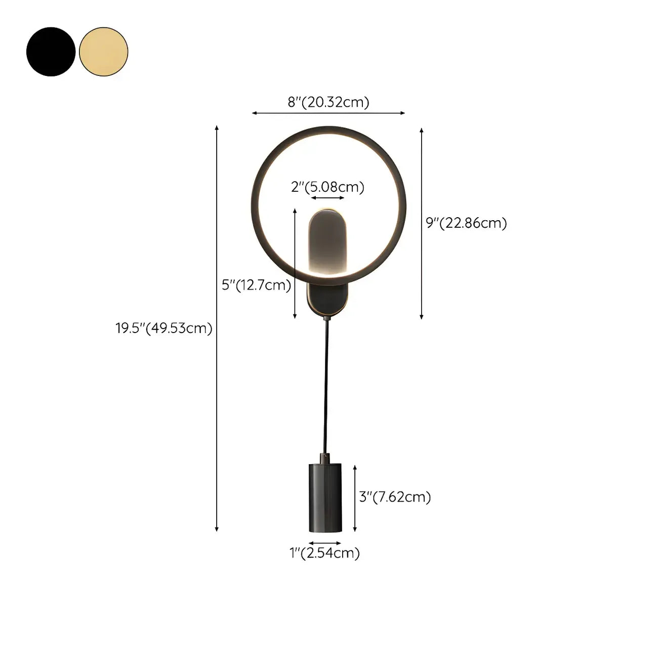 Modern 2-Light LED Wall Sconce 3-Gear Dimming for Living Room