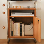 Natural Finish Narrow Glass-Top Light Wood Nightstand