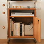 Natural Finish Narrow Glass-Top Light Wood Nightstand