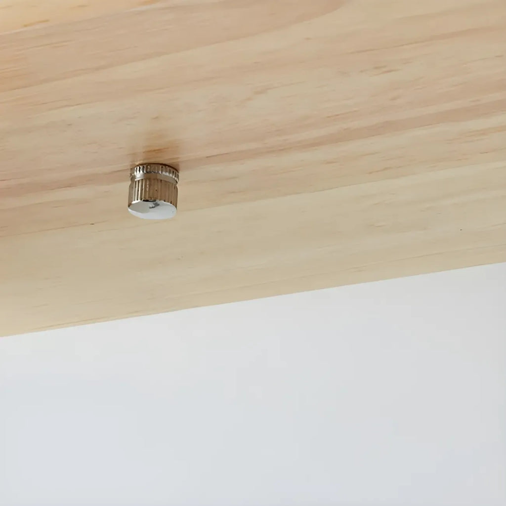 White Globe Glass Natural Wood Flush Mount Ceiling Light