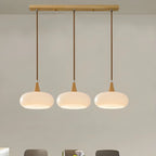 3-Light Drum Glass Island Pendant Light Modern Glass for Kitchen