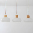 3-Light Drum Glass Island Pendant Light Modern Glass for Kitchen
