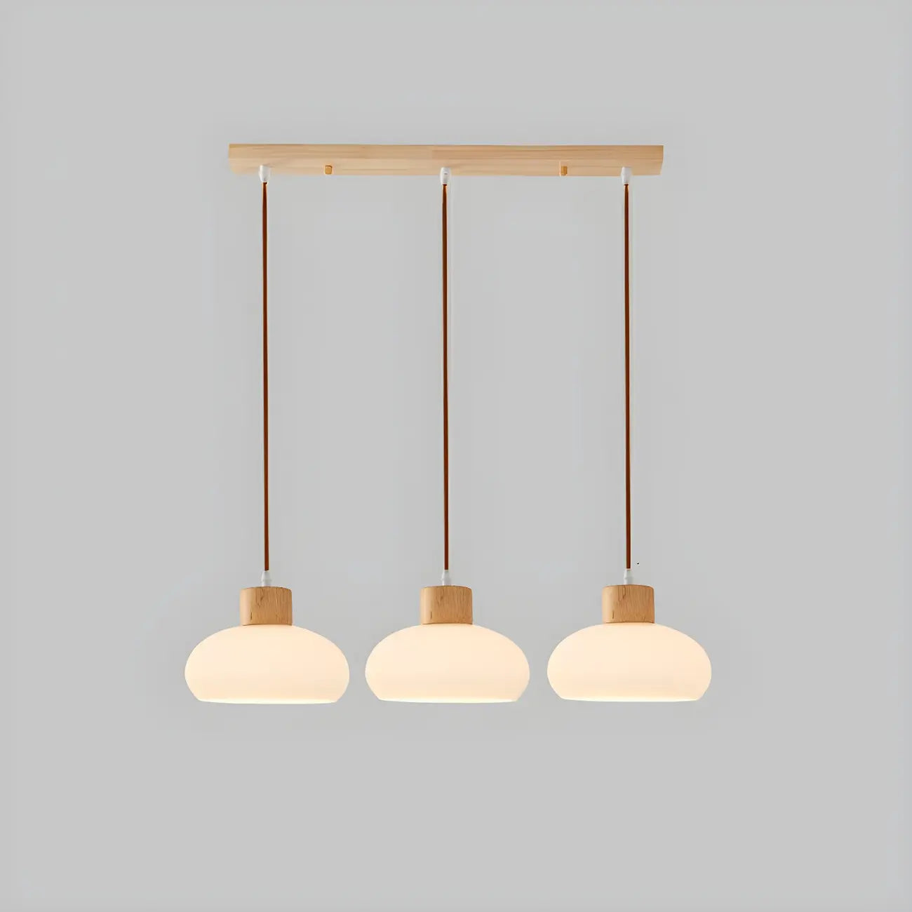 3-Light Drum Glass Island Pendant Light Modern Glass for Kitchen