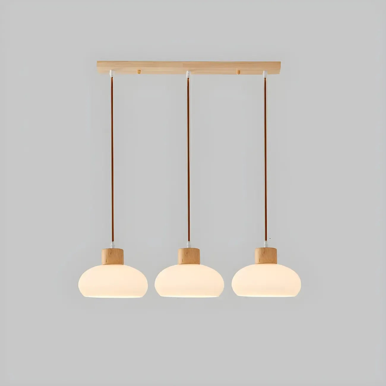 3-Light Drum Glass Island Pendant Light Modern Glass for Kitchen