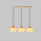 3-Light Drum Glass Island Pendant Light Modern Glass for Kitchen