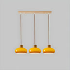 3-Light Drum Glass Island Pendant Light Modern Glass for Kitchen