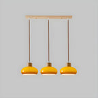 3-Light Drum Glass Island Pendant Light Modern Glass for Kitchen