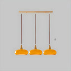 3-Light Drum Glass Island Pendant Light Modern Glass for Kitchen