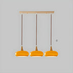 3-Light Drum Glass Island Pendant Light Modern Glass for Kitchen