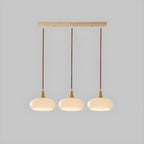 3-Light Drum Glass Island Pendant Light Modern Glass for Kitchen