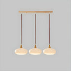 3-Light Drum Glass Island Pendant Light Modern Glass for Kitchen