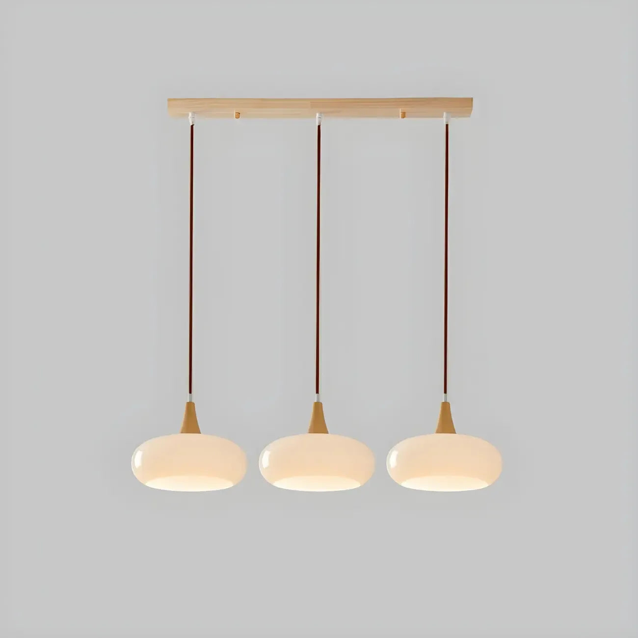 3-Light Drum Glass Island Pendant Light Modern Glass for Kitchen