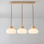 3-Light Drum Glass Island Pendant Light Modern Glass for Kitchen