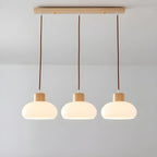 3-Light Drum Glass Island Pendant Light Modern Glass for Kitchen