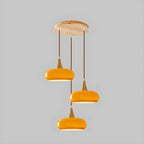 3-Light Drum Glass Island Pendant Light Modern Glass for Kitchen