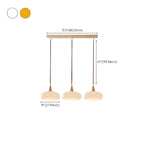 3-Light Drum Glass Island Pendant Light Modern Glass for Kitchen