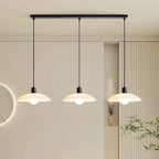 Modern Black Glass Barn LED Island Pendant Light for Kitchen