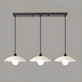Modern Black Glass Barn LED Island Pendant Light for Kitchen