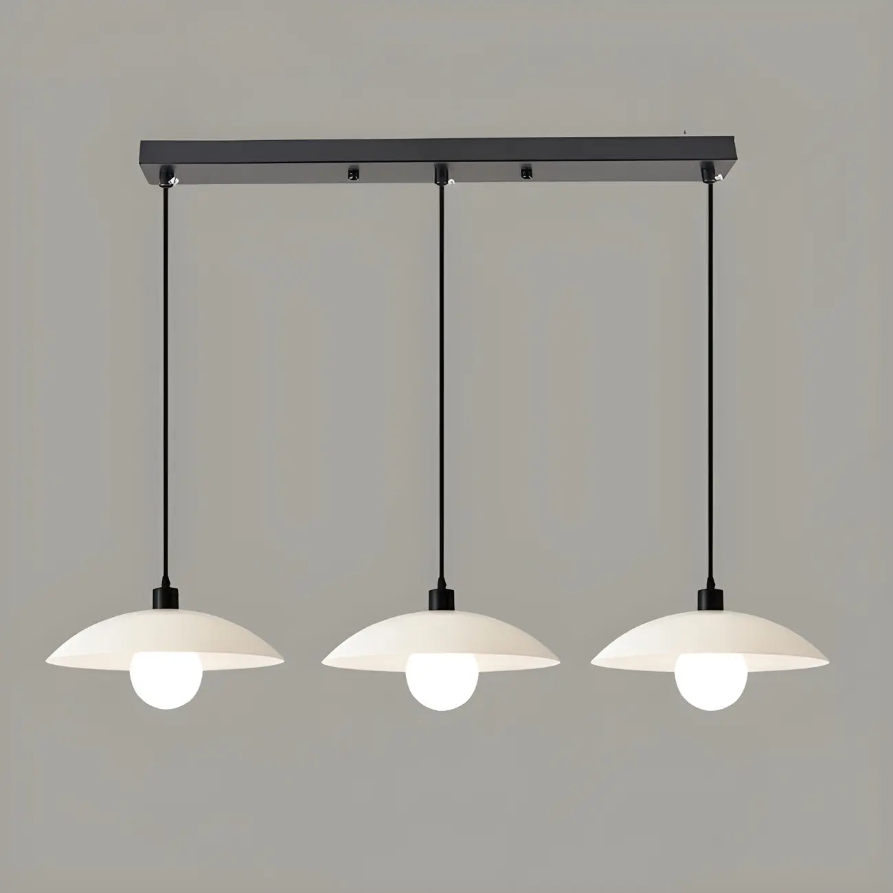 Modern Black Glass Barn LED Island Pendant Light for Kitchen