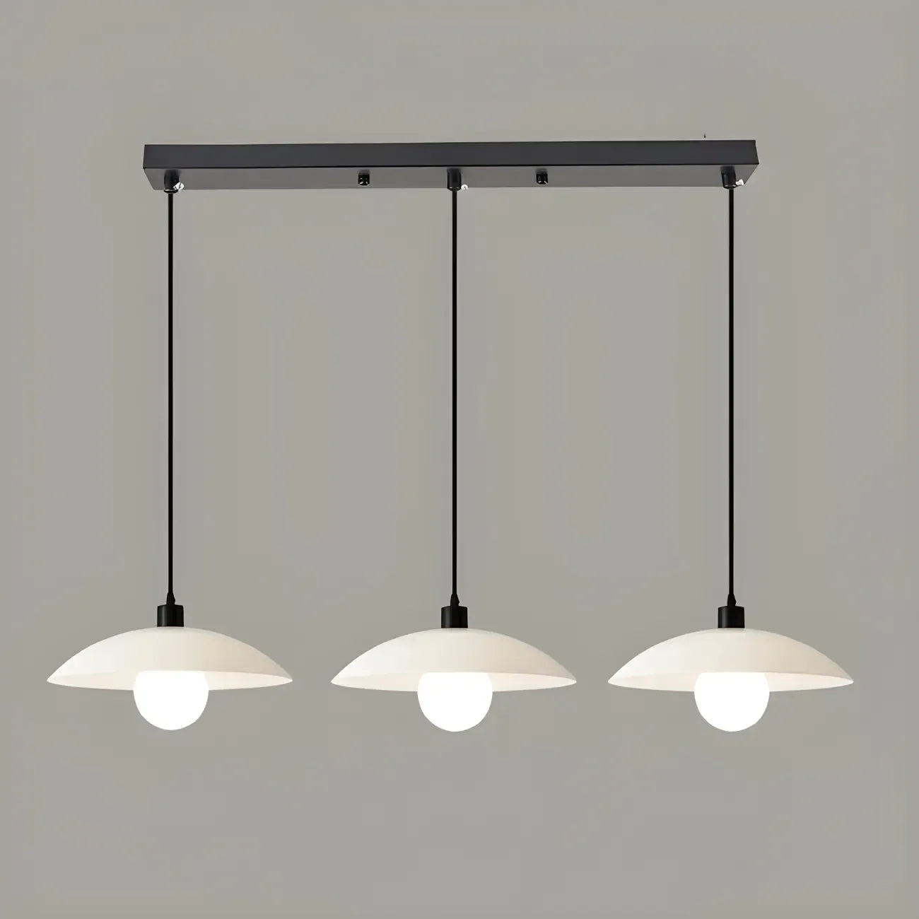 Modern Black Glass Barn LED Island Pendant Light for Kitchen