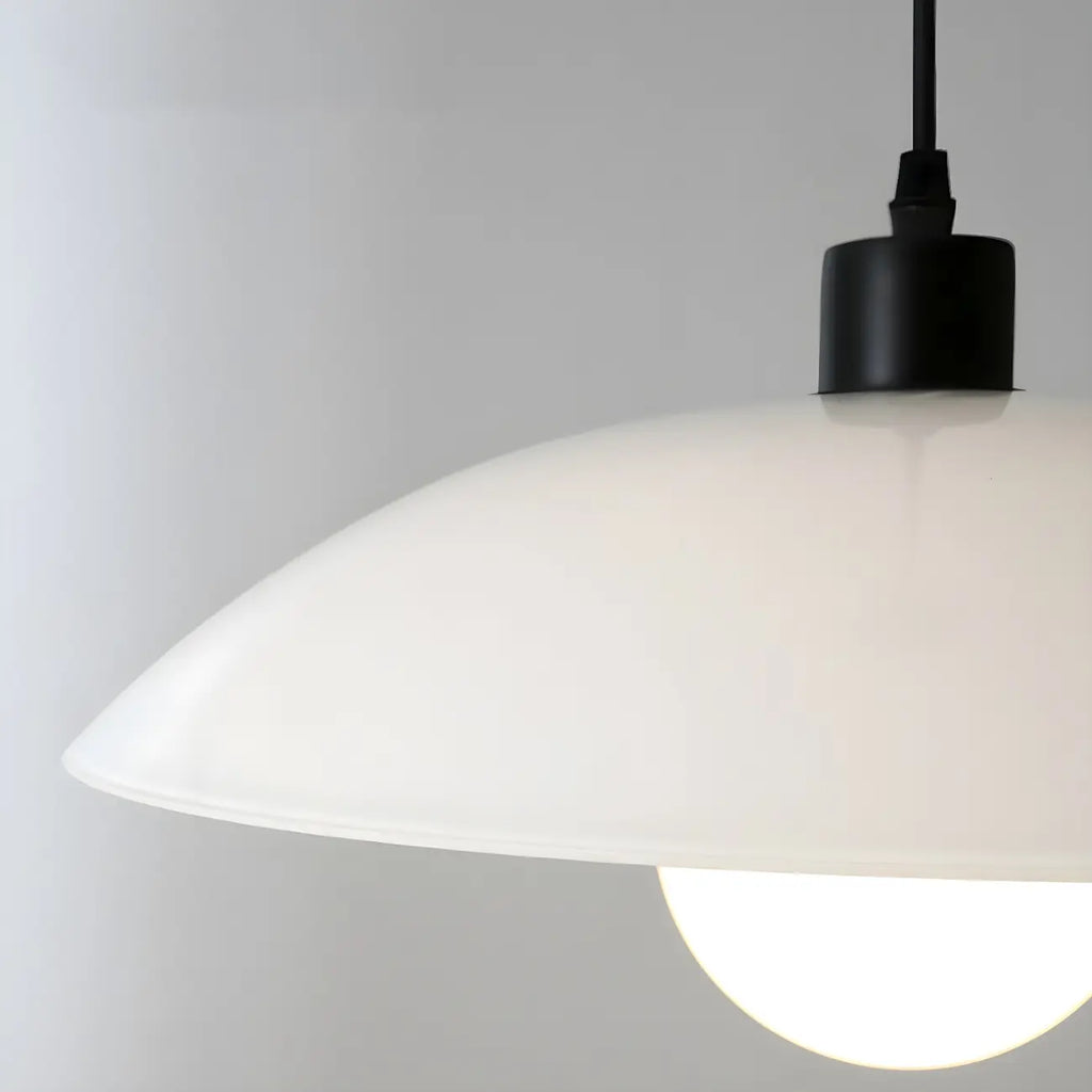 Modern Black Glass Barn LED Island Pendant Light for Kitchen