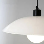 Modern Black Glass Barn LED Island Pendant Light for Kitchen