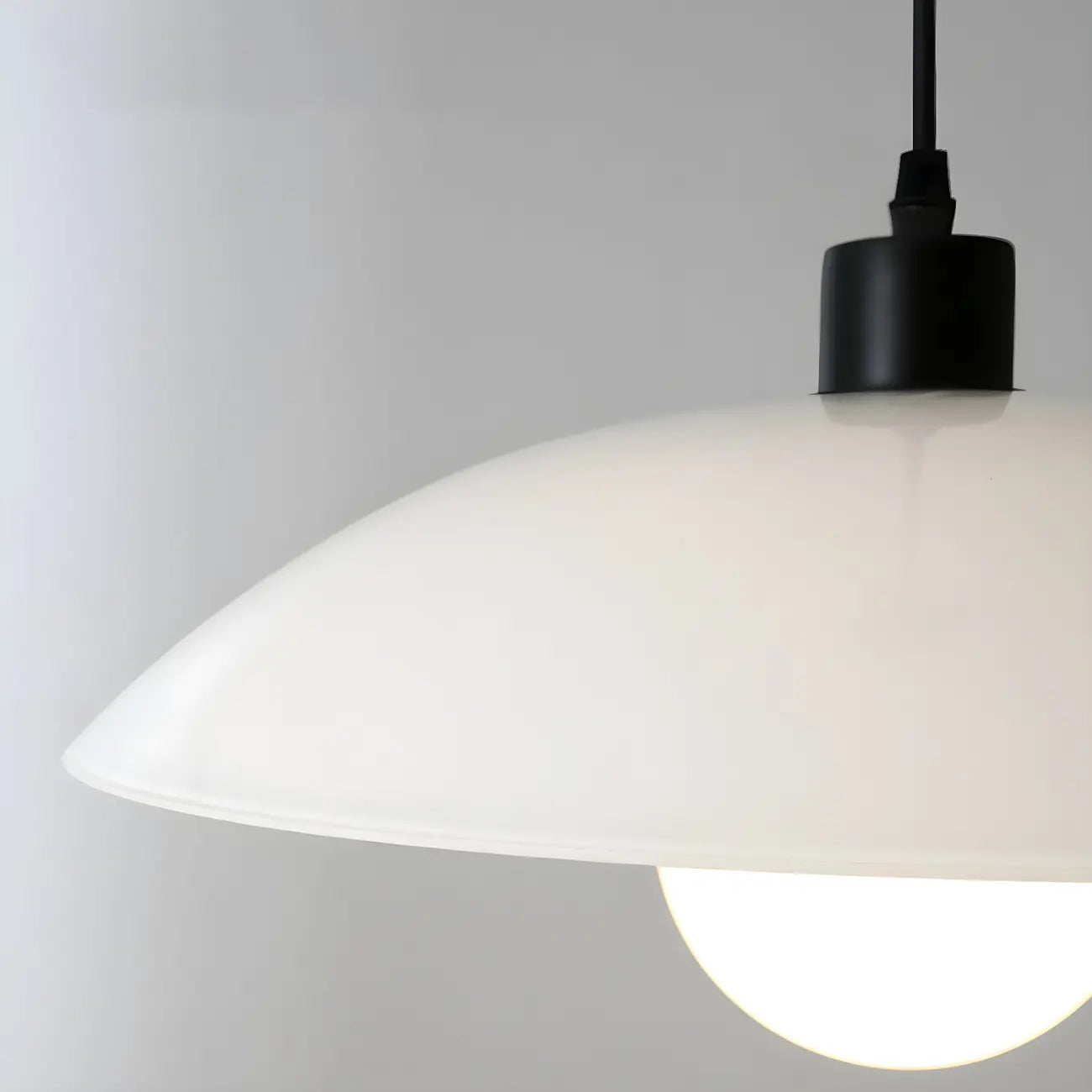 Modern Black Glass Barn LED Island Pendant Light for Kitchen