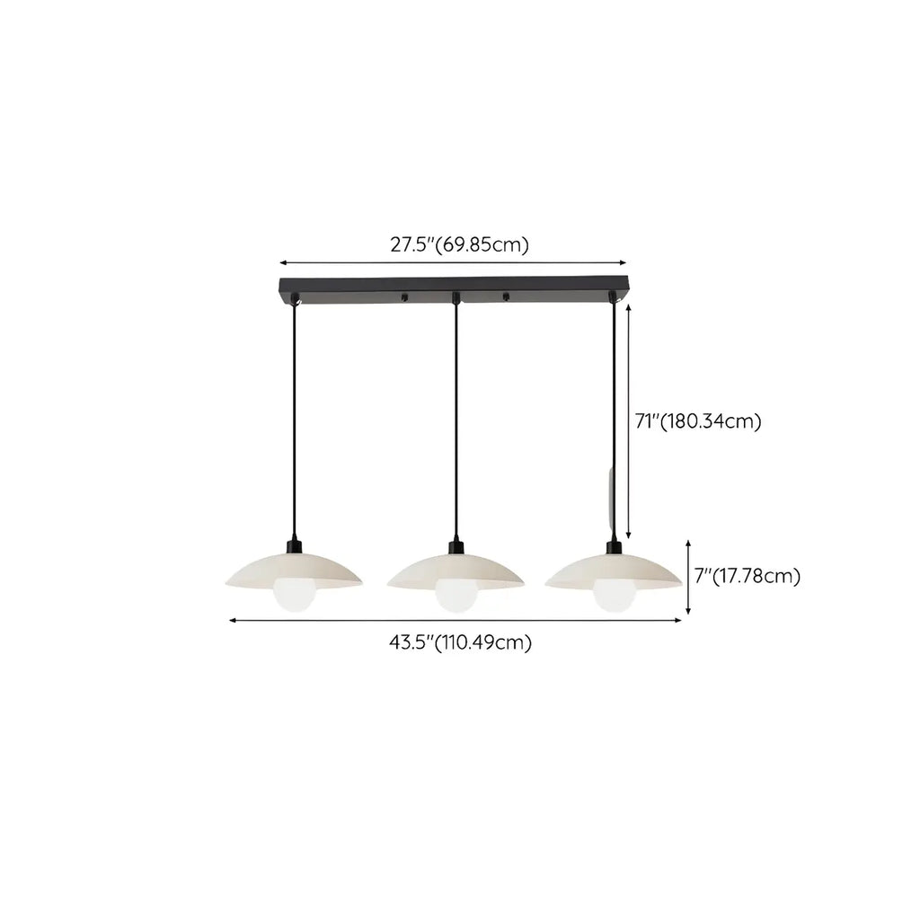 Modern Black Glass Barn LED Island Pendant Light for Kitchen