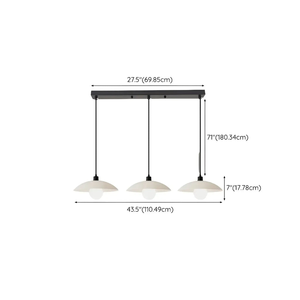 Modern Black Glass Barn LED Island Pendant Light for Kitchen
