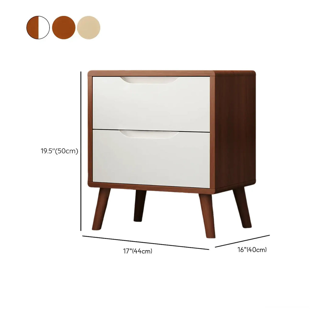 Scandinavian Drawer Storage Wooden 2 drawer Nightstand