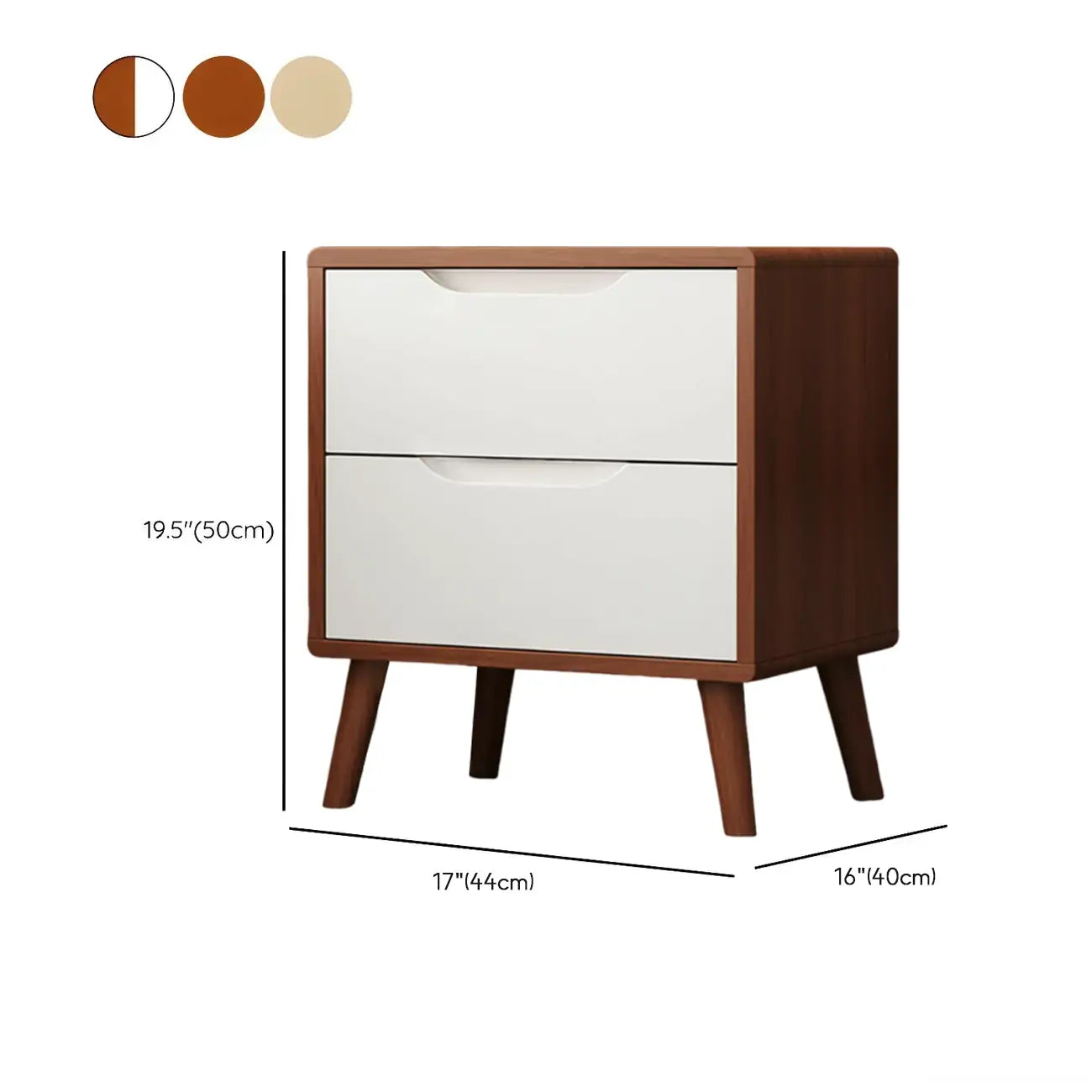 Scandinavian Drawer Storage Wooden 2 drawer Nightstand