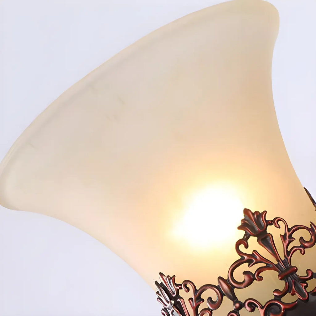 Vintage Bronze LED Wall Sconce with Frosted Glass Shade