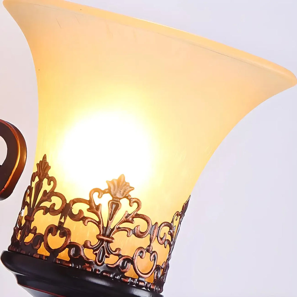 Vintage Bronze LED Wall Sconce with Frosted Glass Shade