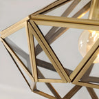 Geometric Gold Semi Flush Ceiling Light for Hallway Lighting