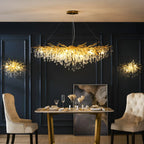 Luxury Crystal Gold Island Pendant Light for Kitchen